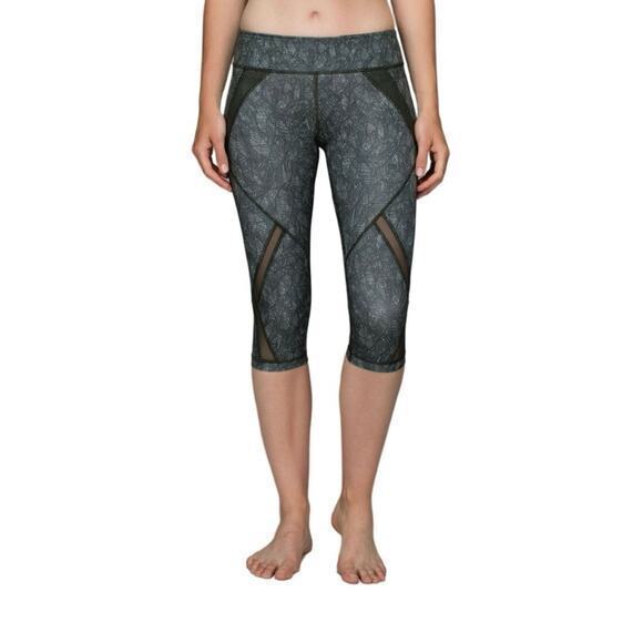 Lululemon Cool To Street‎ Crop Jazzy White Gator Green Sage Green Legging Size 4 - Picture 6 of 15